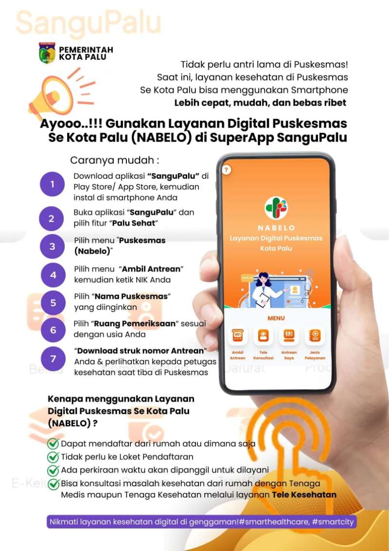 Dinas Kesehatan Kota Palu Hadirkan Layanan Pendaftaran Online Puskesmas Lewat Aplikasi Sangupalu